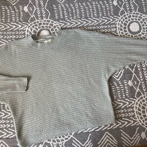 Pink Rose Textured Knit Sweater - Light Green